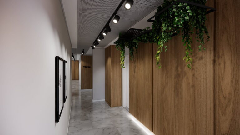 Perspectiva ilustrada do corredor 1