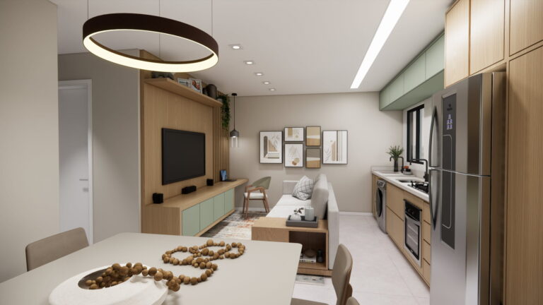 Perspectiva ilustrada do 2 dorms